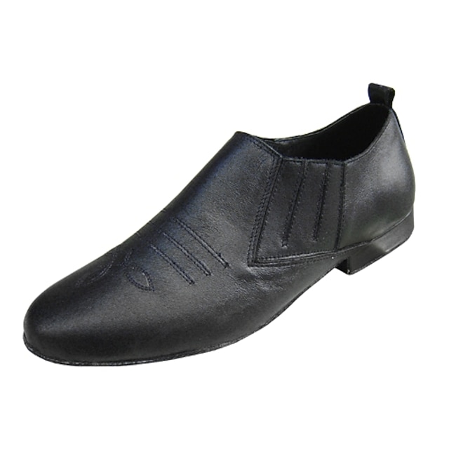  Men's Modern Shoes / Ballroom Shoes Leather Loafer Non Customizable Dance Shoes Black / Black