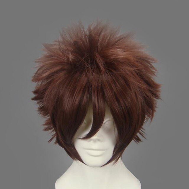  Naruto Gaara Perruques de Cosplay Homme 12 pouce Fibre résistante à la chaleur Perruque Anime