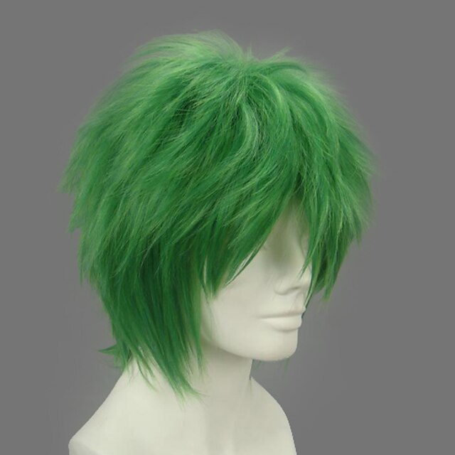  Naruto Zetsu Cosplay Wigs Men's 12 inch Heat Resistant Fiber Green Anime