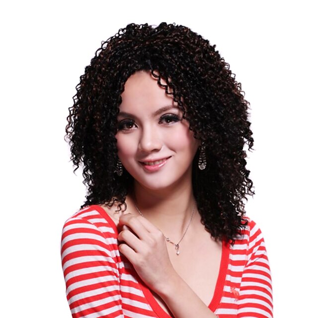  Capless Medium Top Grade Synthetic Curly Wig