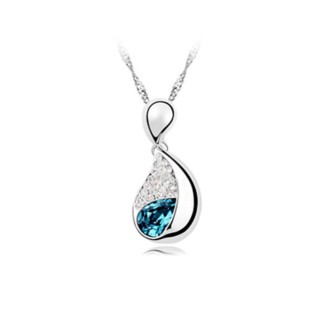  Crystal Drop Pendant Necklace In Alloy (More Colors)