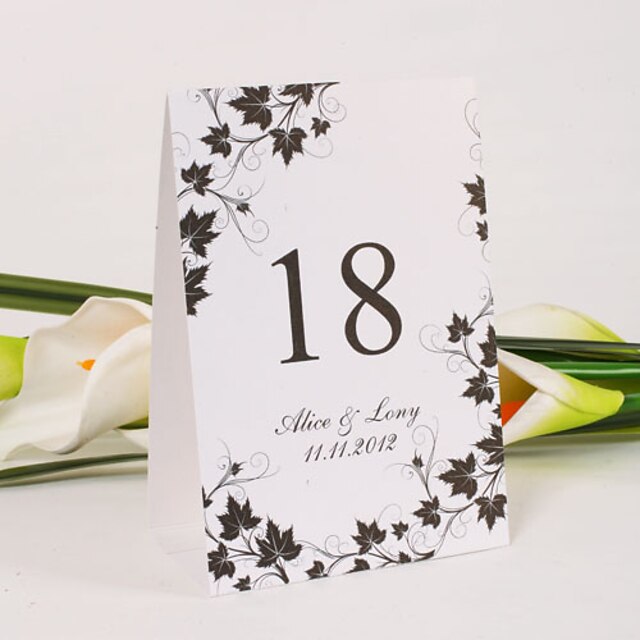  Place Cards and Holders Personalized Standing Table Number Card – Maple Branches (Set of 10)