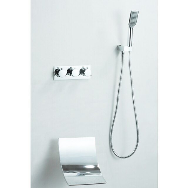  Shower Faucet - Contemporary Chrome Tub And Shower Ceramic Valve