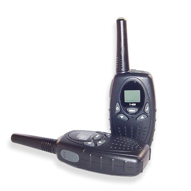  22 canais de walkie-talkie com luz de fundo LCD (2-way radio range, 2 km)