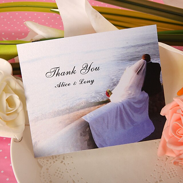  Lapos kártya Esküvői Meghívók Köszönő kártyák Modern stílus / Menyasszony és vőlegény stílusa Gyöngy-papír 16,6*11,5 cm