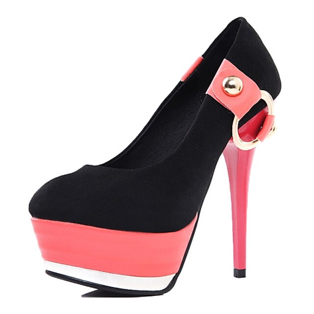  Spring Summer Fall Winter Platform Office & Career Stiletto Heel Platform Rivet Black Red