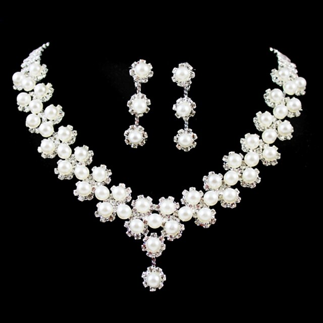  Per donna Chiaro Set di gioielli Perle finte Argento Orecchini Gioielli Per Matrimonio Feste Compleanno Regalo Fidanzamento / Collane