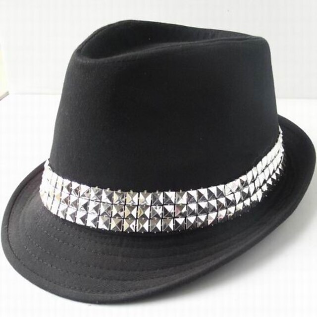  TS Punk Metallic Embellishment Fedora Hat (57cm)