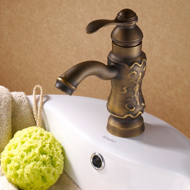  Håndvasken vandhane - Standard Antik Kobber Centersat Et Hul / Enkelt håndtag Et HulBath Taps