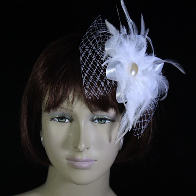  Tulle Feather Fascinators Flowers Headpiece Classical Feminine Style