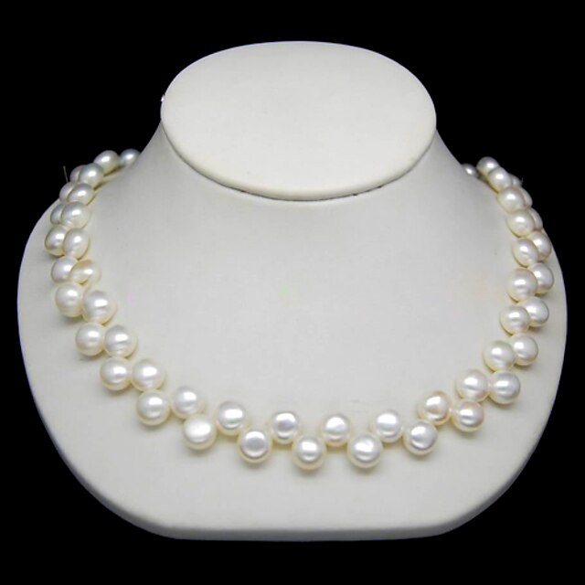  Mujer Blanco Perla Collar Y Flor Plata de ley Gargantillas Joyas Para Boda Fiesta Aniversario Fiesta / Noche Regalo Diario / Pedida