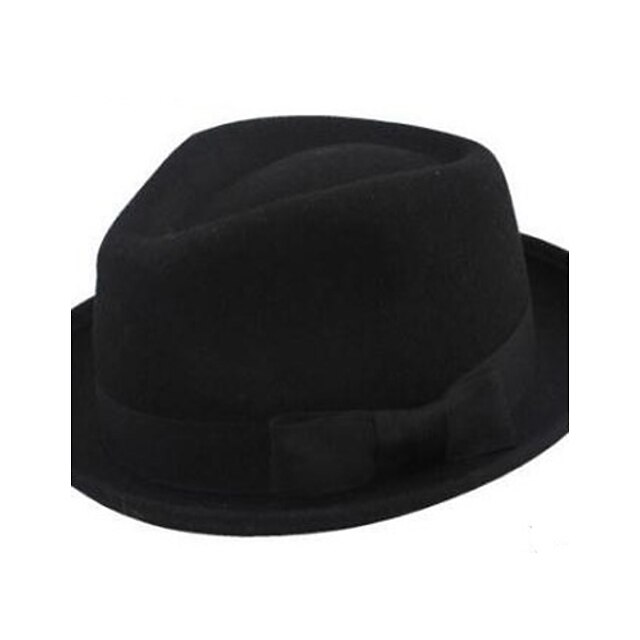  pura lã preta fedor chapéu