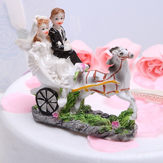  Cake Topper Garden Theme Vehicle Classic Couple Resin Wedding Bridal Shower with Gift Box