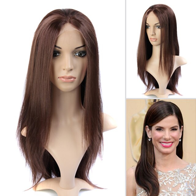  teljes csipke (francia csipke) 100% emberi Remy haj Sandra Bullock frizurája paróka