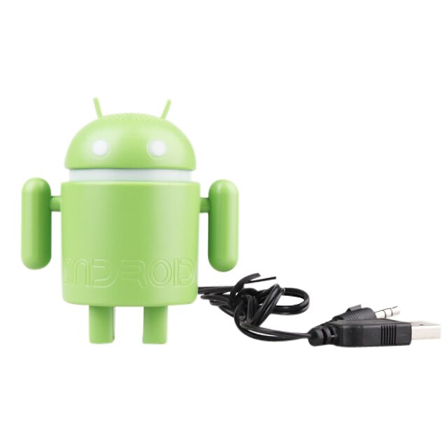  usb Android Robot haut-parleurs pour ordinateur portable Tablet PC mi (vert)