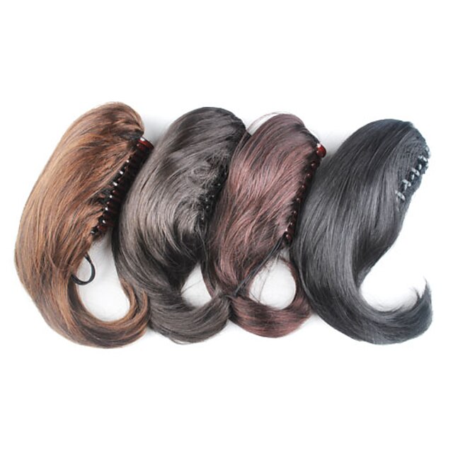  Clip pince queue de cheval synthétique droite - 4 couleurs disponibles