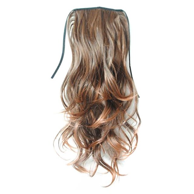  18 Inch Laceup Design Synthetic Curly Ponytail - 4 Colors Available