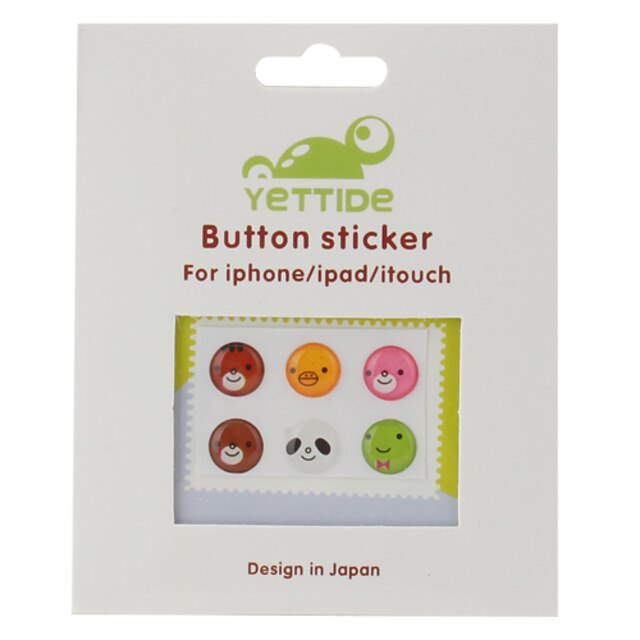  Home Button Sticker for iPhone , iPad and iPod (6 Pack, Cartoon)