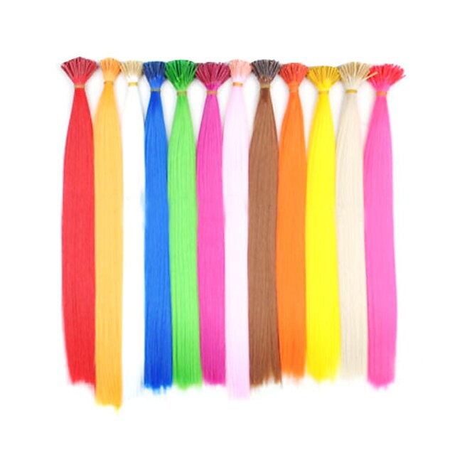  100 Pcs Pre-bonded Stick Tip Highlight Synthetic Hair Extensions - 12 Colors Available