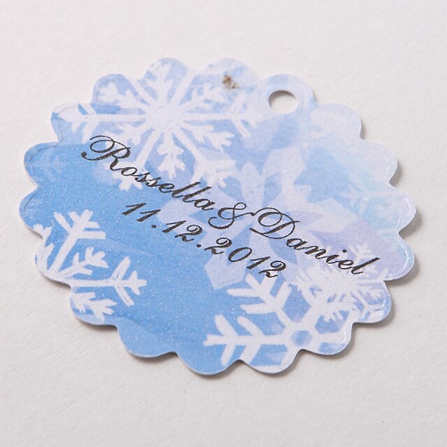  Personalized Scalloped Favor Tag – Snowflake (Set of 60)