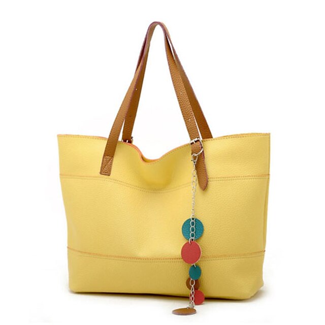  Fashion Women's PU Handbag With Flowers / Brown Handles