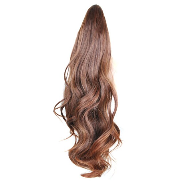  Human Hair Extensions Synthetic Extentions Wavy Synthetic Hair 18 inch Long Hair Extension Hair weave 1pc Women's Party Evening Daily
