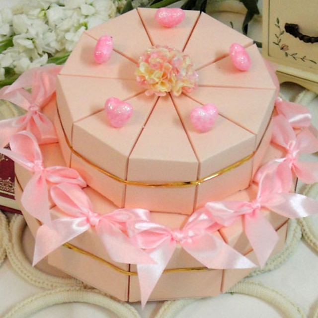  Card Paper Favor Holder with Ribbons / Flower Favor Boxes - 20