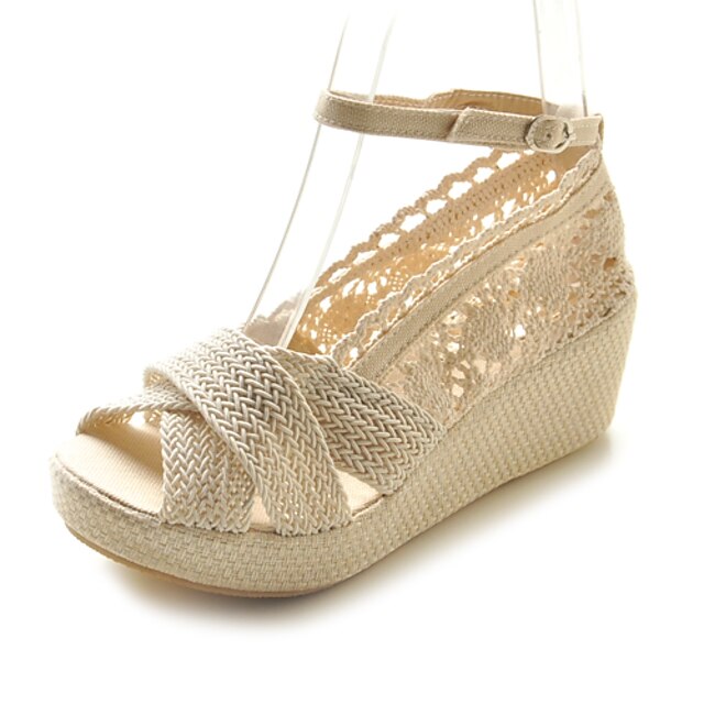  Woven Wedge Heel Sandals With Ankle  Strap (More Colors)