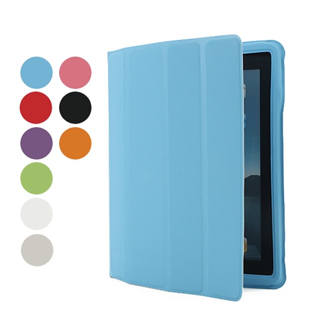  PU-Leder Abdeckung Hartplastik-Hülle für iPad 2 (verschiedene Farben)