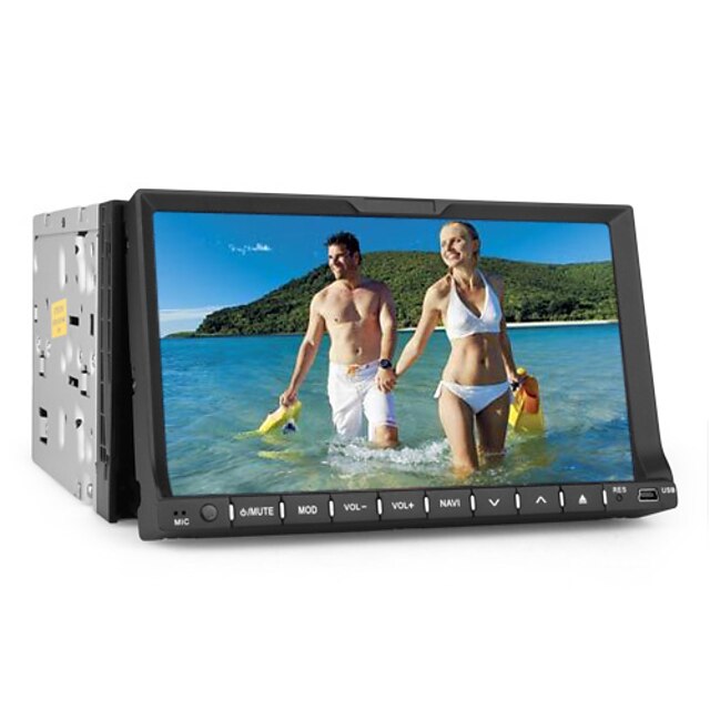  7-calowy ekran TFT 2 DIN w desce rozdzielczej samochodu odtwarzacz DVD z Bluetooth, iPod-wejściowy, RDS, DVB-T