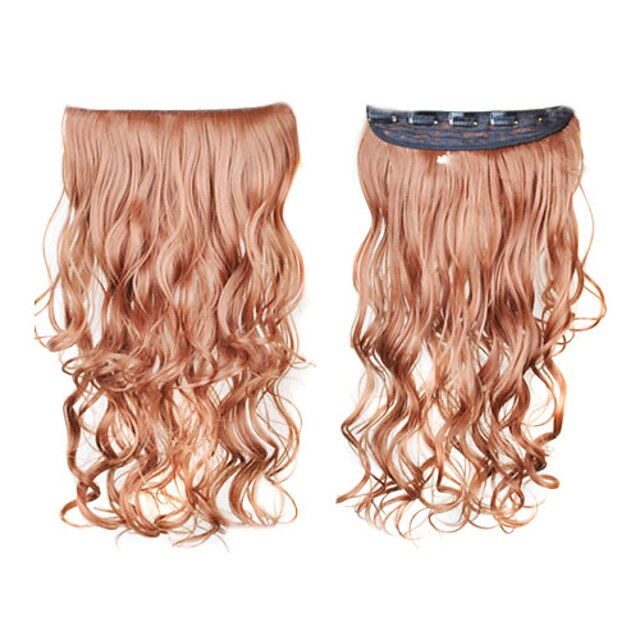  Human Hair Extensions Curly Wavy Classic Synthetic Hair 20 inch Long Hair Extension Daily