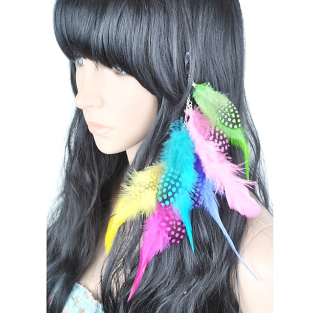  1 stuks clip in kleurrijke veren hair extensions