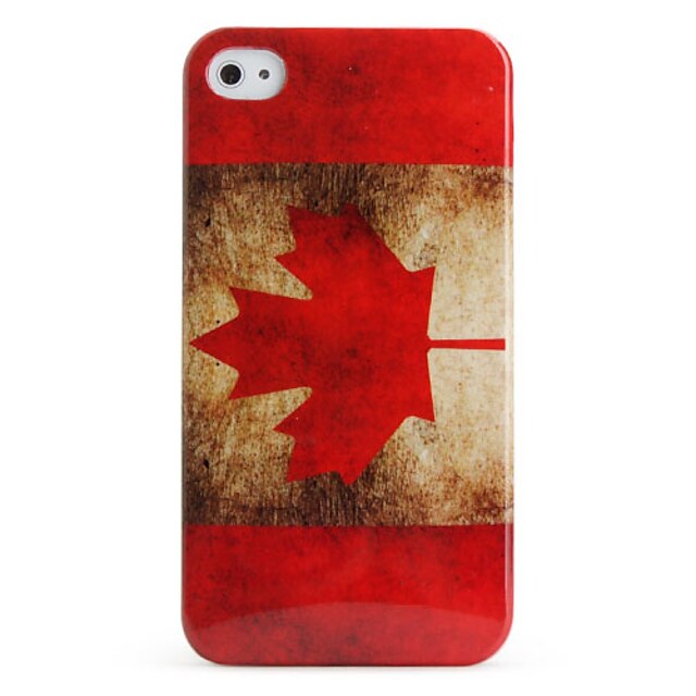  beskyttende Retro  Polykarbonat cover til iPhone 4 og 4S (Canadisk Flag)
