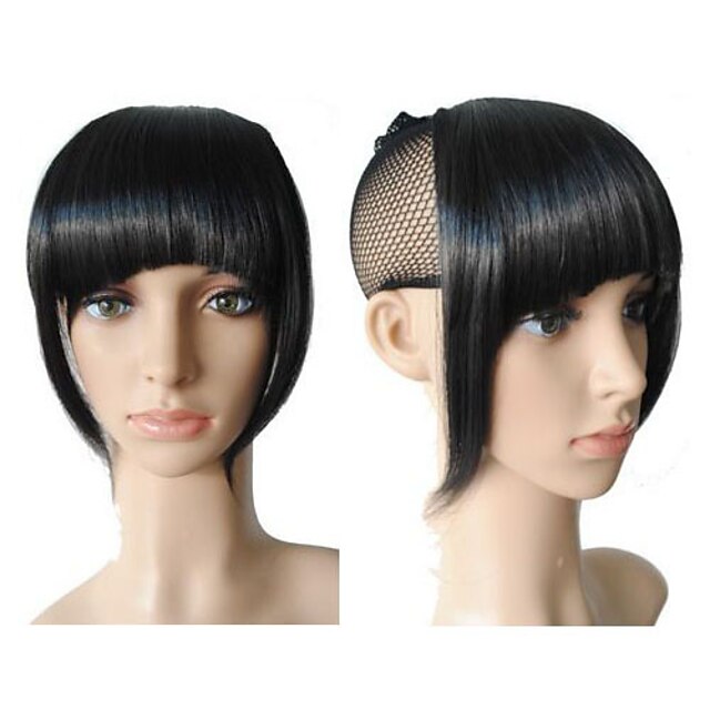  Clip in Lovely Synthetic Neat Bang with Temples - 4 Colors Available