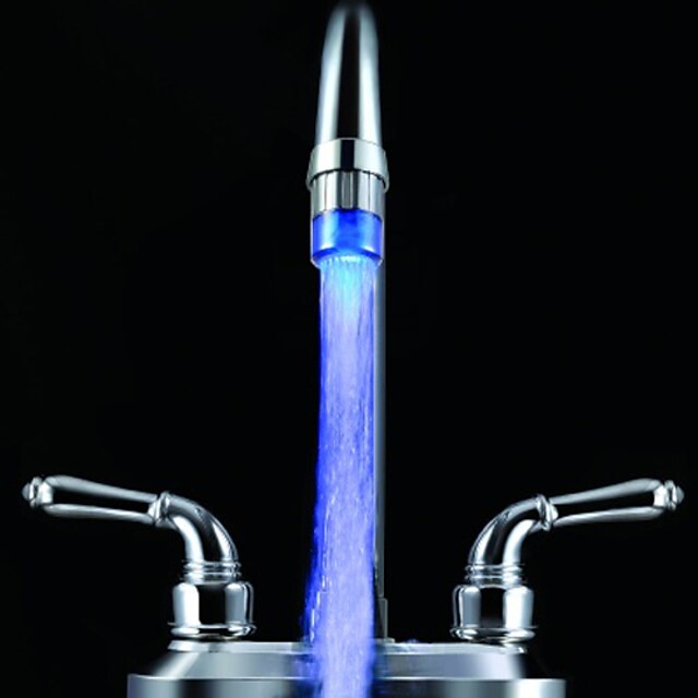  Color Changing LED  A Grade ABS Blue Chrome Finish Faucet Sprayer Nozzle