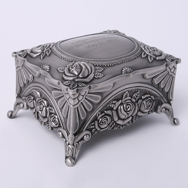  personalizado vintage tutania retângulo delicado caixa de jóias estilo elegante