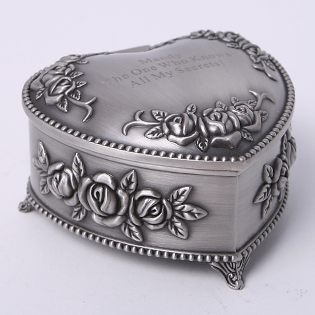  personlig vintage tutania blomstertema hjertet design smykker boks