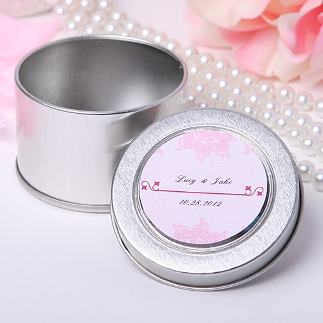  Personalized Mint Tin - Pink Flower (Set of 12)