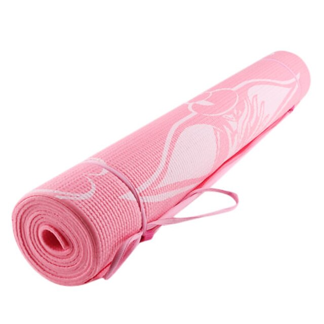 Professionel PVC yogamåtte (lyserød)