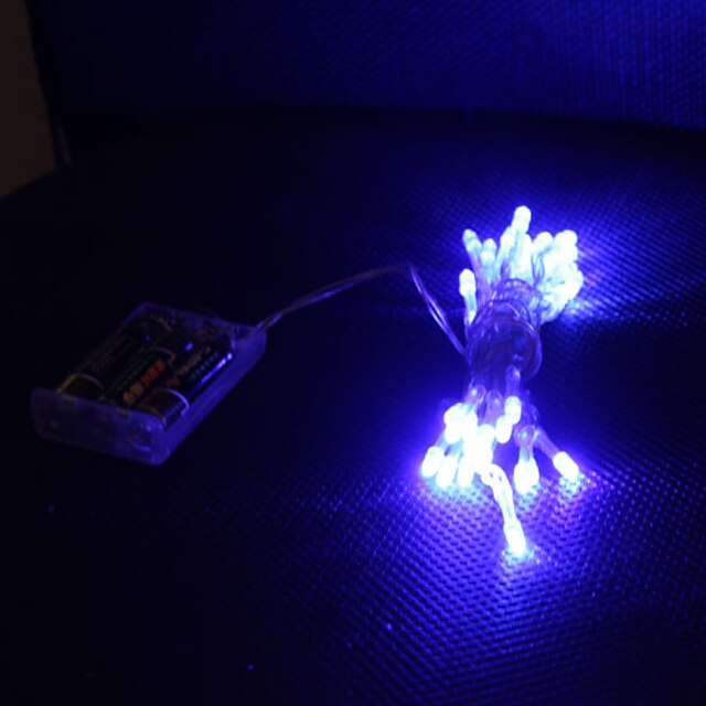  3M Φώτα σε Κορδόνι 30 LEDs Μικροδιακόπτες (Dip) LED Μπλε Πάρτι / Διακοσμητικό / Γιορτή Μπαταρίες AA Powered 1pc / IP44