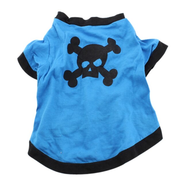  Dog Costume Shirt / T-Shirt Outfits Dog Clothes Animal Skull Blue Cotton Costume For Spring &  Fall Cosplay Halloween