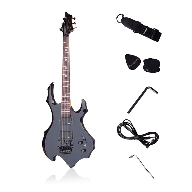 fiamma Personalizzato chitarra elettrica heavy metal con accessori neri