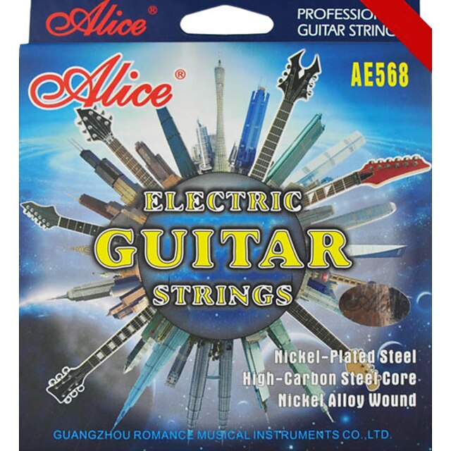  alice - (ae568-sl) niquelado cuerdas de acero para guitarra eléctrica (009-042)