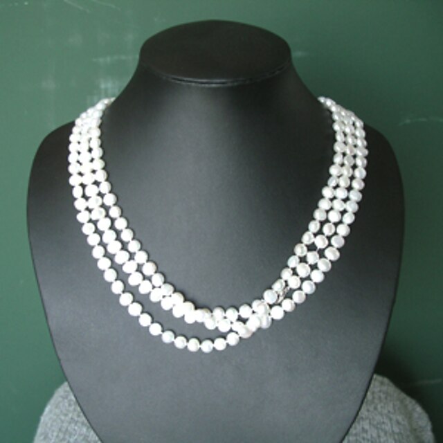  Bílá Perla Náhrdelník Stříbro Náhrdelníky Šperky Pro Párty Výročí Narozeniny Dar Denní