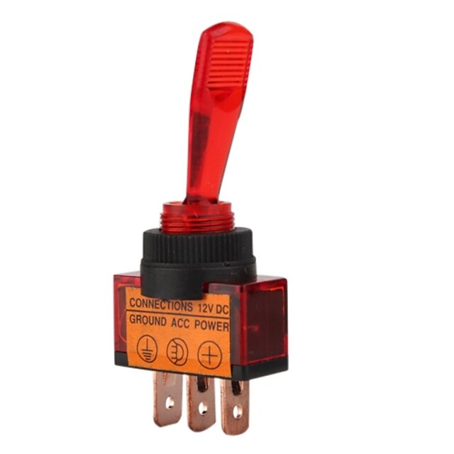  Car Toggle Switch with Red LED Indicator  OFF-ON