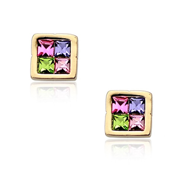  Stud Earrings For Women's Crystal Daily Crystal Alloy Gold