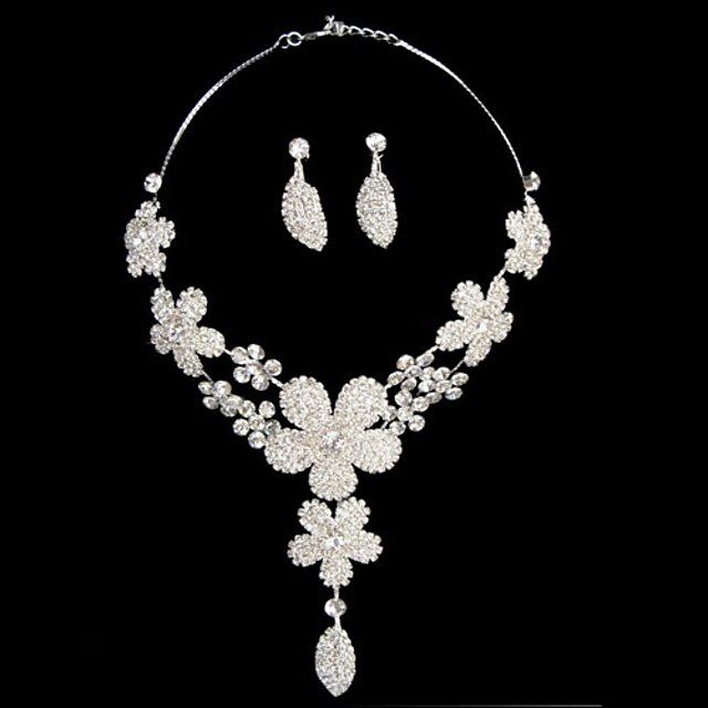  elegante, stilvolle Damen Schmuck-Set, einschließlich Kette und Ohrringe