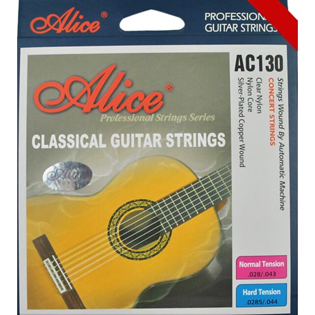 alice - (ac130-n) normal spenning klassisk gitar strenger (028-043)