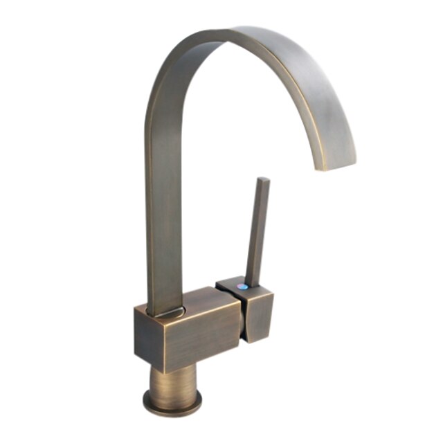  Deck Mounted Single Handle One Hole with Antique Bronze Kitchen faucet