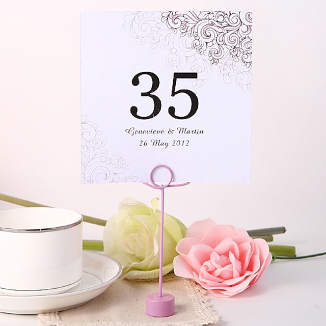  Flower Material Pearl Paper Placecard Holders Table Number Cards Others Wedding Poly Bag